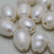 20 шт./лот натуральная жемчужная бусинка-8-9 мм белый натуральный пресноводный жемчуг полу-бусины с отверстиями; ; ручная работа; подарок