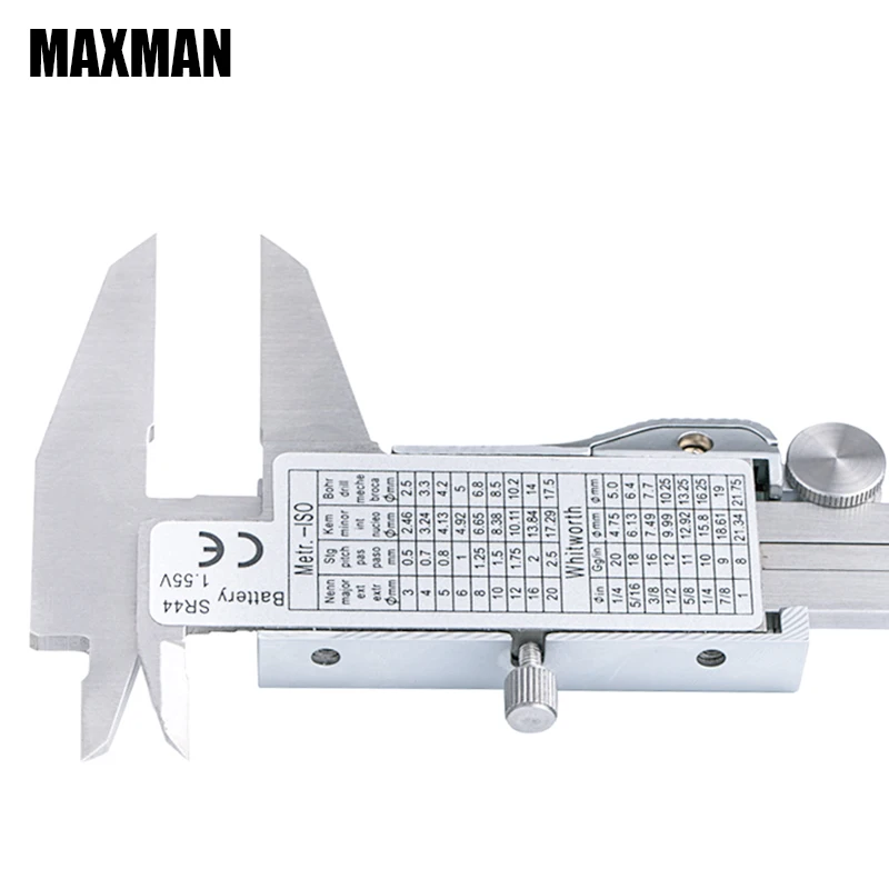 MAXMAN 0-150 мм Штангенциркули измерительный инструмент из нержавеющей стали Индикация ошибки 0,02 мм измерительный инструмент Калибр цифровые инструменты калибратор