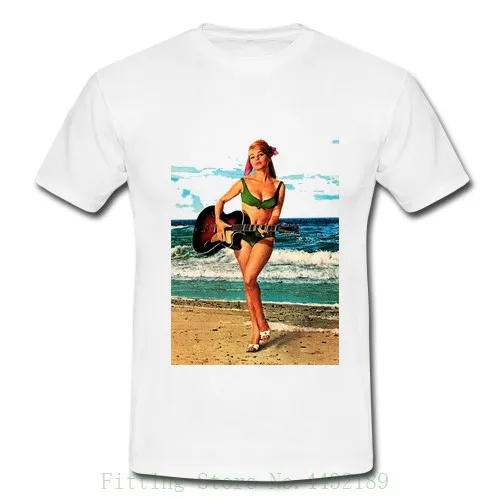 

Gidget Guitar Mens Retro Vintage T Shirt Tee Surfer Surfer 50s 60s Pinup Pin Up T Shirts Man Clothing Free Shipping
