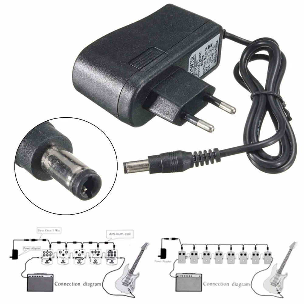 

EU Plug AC 110-240V DC 9V 1A Electric Guitar Stompbox Power Supply Adapter For Guitar Effect Pedal Board