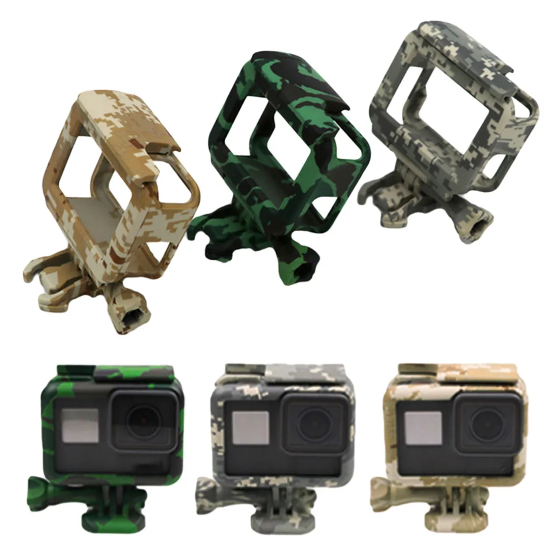 

centechia Plastic Protective Housing Sports Camera Case Outdoor Camouflage Protection Border for Go Pro Hero 5 Accessories