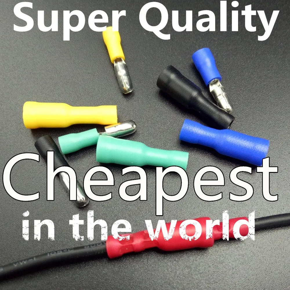 

Female and Male Insulated Electric Connector Crimp Bullet terminal for 22~16 AWG Audio Wiring