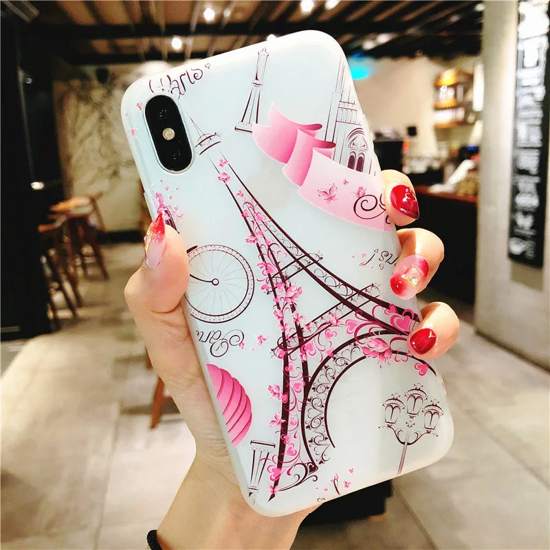 KIP7P1152F_1_Flowers Pattern Soft TPU Case for iPhone 7 Plus