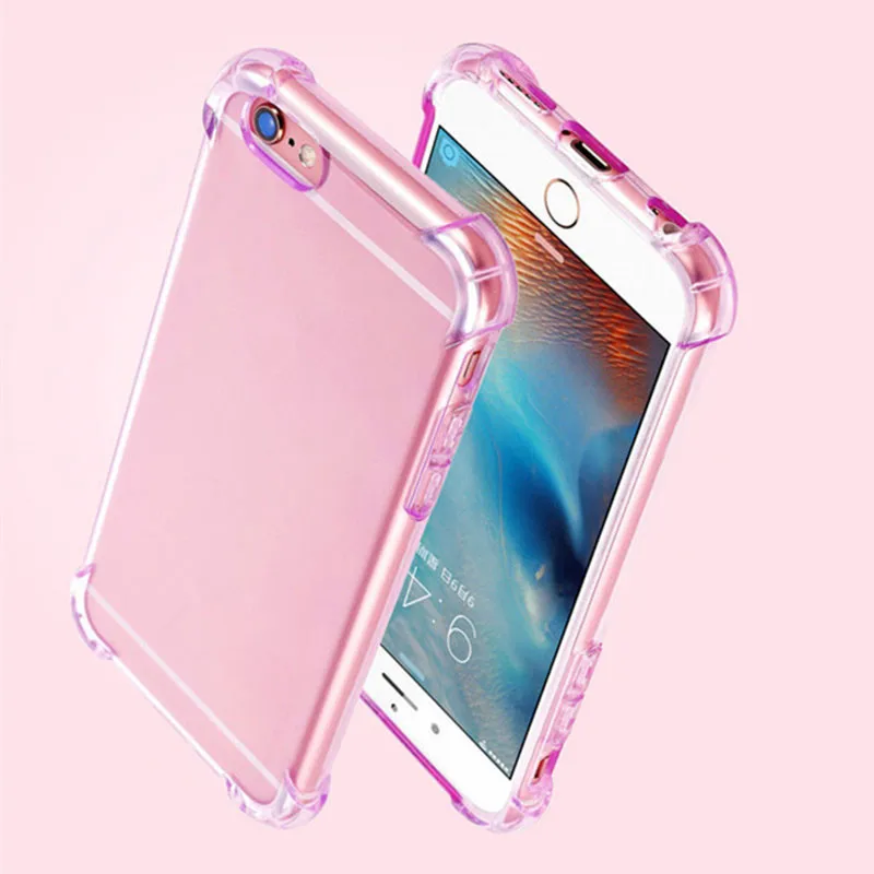 

Hybrid Rubber Armor Anti Knock Shockproof Rugged Transparent Soft TPU Case For iPhone X 5S 5 SE 6 6S 7 8 Plus Cover Cases Coque