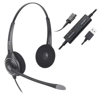 

USB Plug Corded Headphone for laptop,PC,computer, Office Noise Cancelling Headset With Adjustable Mic, Mute and Volume