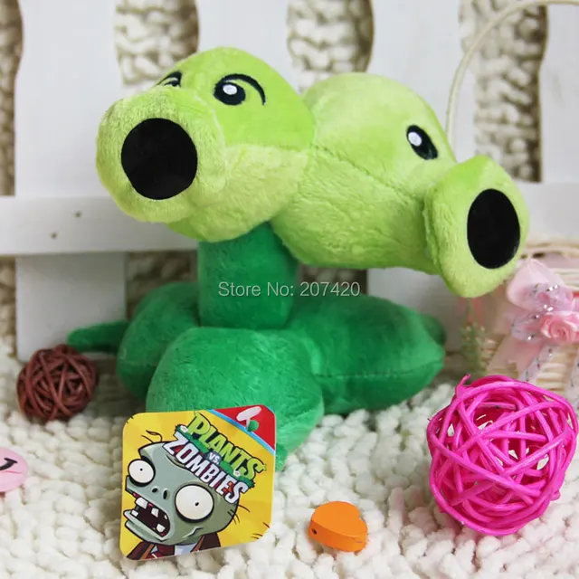 Best Offers 5.5inch 14cm Cute Plant Vs Zombies Series Plant Double Head Peashooter Plush Toy Doll,1pcs/pack