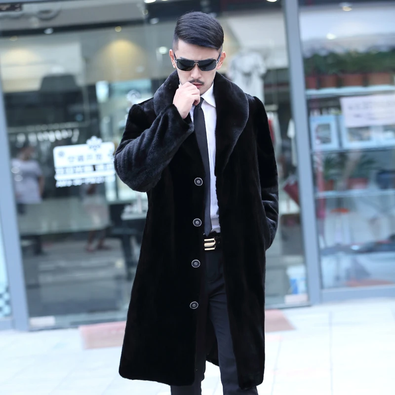 Осень зима 2020 облегающее Мужское пальто из меха норки|homens jaqueta de couro|jaqueta couromink fur coat