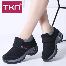 TKN/; зимние женские ботильоны; Теплая обувь; нескользящие кроссовки на высокой танкетке; женские ботильоны; женская обувь; 1851