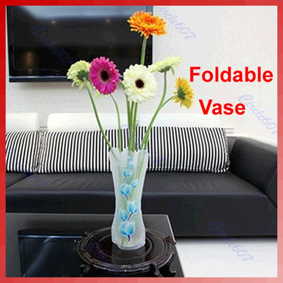 Foldable Plastic Flower Vase Unbreakable Reusable Home Decor Vase