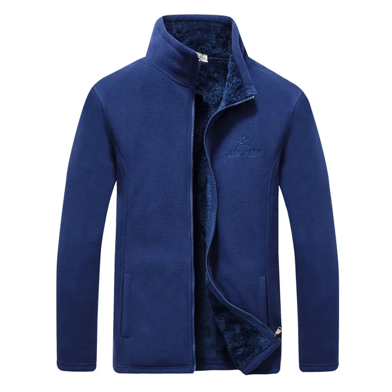 Куртки из флиса, мужские плотные длинные бархатные ветровки, сохраняющие тепло, мягкая куртка, худи с подкладкой, толстовки - Цвет: Blue