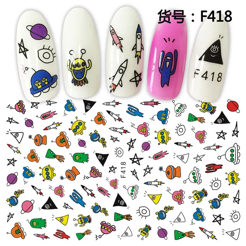 6 листов самоклеющиеся 3d-украшения для ногтей наклейки для ногтей креативный маникюрный Материал ногтей diy принадлежности инструмент