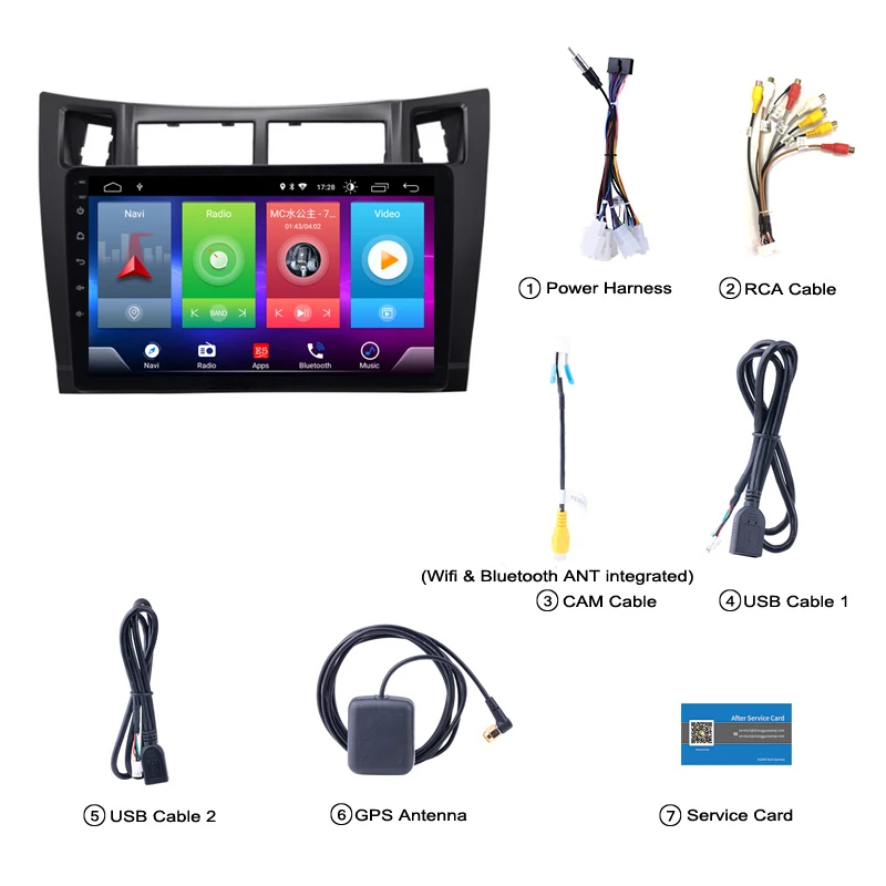 Clearance Car Android 8.1 Multimedia Player for TOYOTA Yaris 2008 2011 GPS Navigation Device USB bluetooth steering wheel control support 3