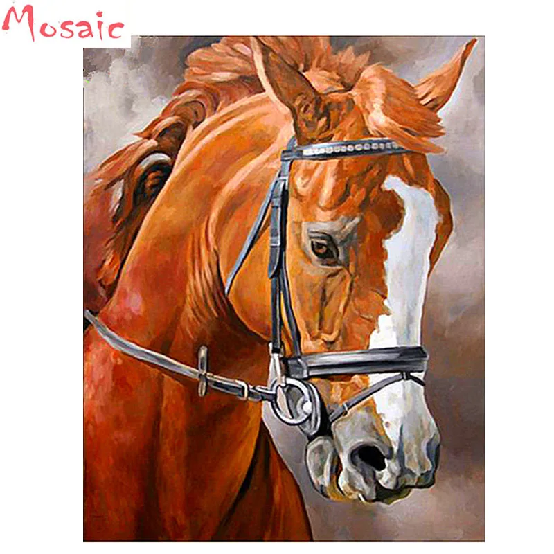 

5d Diamond Embroidery DIY Diamond Painting Cross Stitch Kits Brown Horse Animal Series 5D Full Diamond Mosaic Home Decor