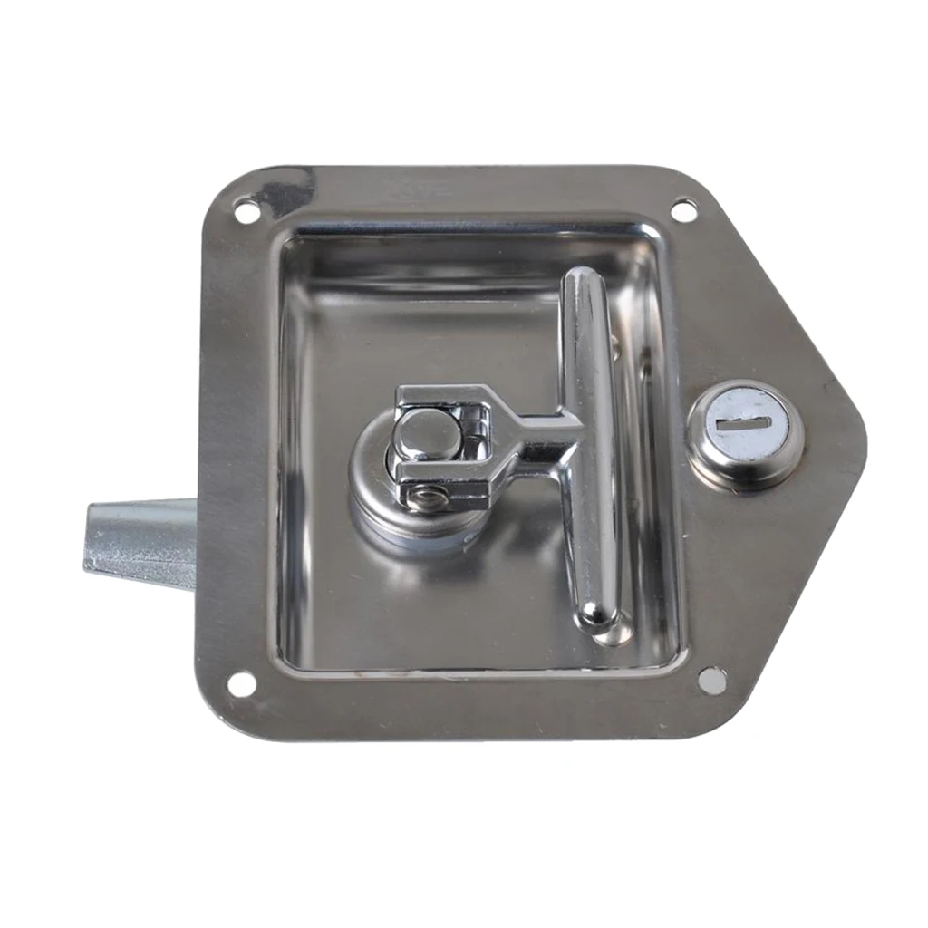 

1x FOLDING T HANDLE LOCK FLUSH MOUNT TOOL BOX CAMPER TRAILER STAINLESS STEEL Car Accessories