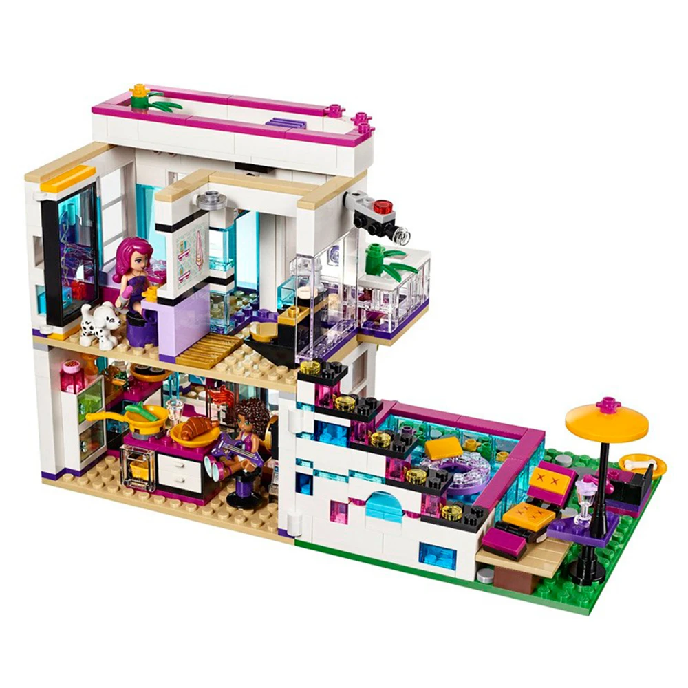

619Pcs Bela 10498 Friends Series Livi's Pop Star House Building Blocks Andrea figures Toy Compatible with legoing Friend