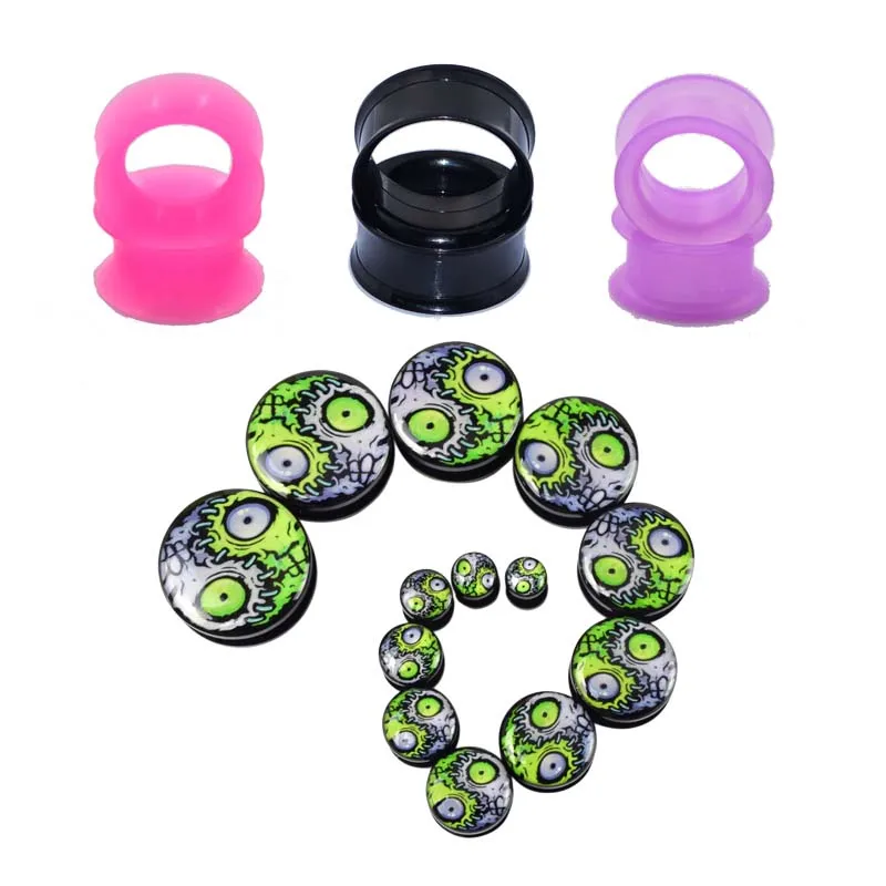 4Pair Fashion Flesh Tunnels Ear Plugs Big Gauge Piercing Ear Expanders