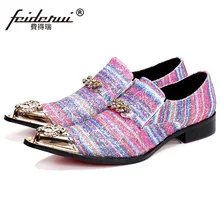 Плюс Размеры Формальные Люкс острый носок Man Свадебный Лоферы для женщин Пояса из натуральной кожи Высота обувь со скрытым каблуком Свадебная вечеринка Мужская обувь на плоской подошве nh12