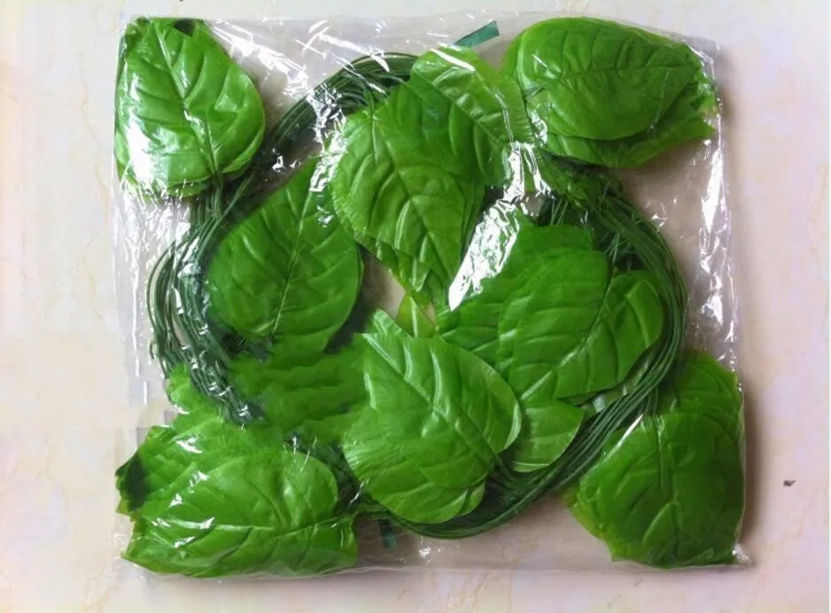 

60PCS Artificial silk apple leaves greenery cane,fake fabric foliage ivy vine for house store shop decorative, EXPRESS SHIPPING