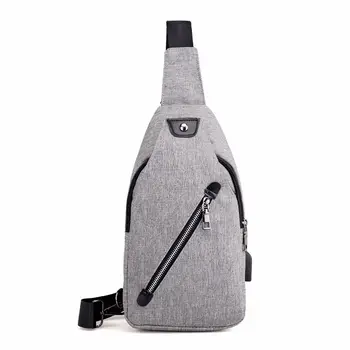 

2019 new Anti theft Backpack Men's Chest Backpack Unisex Casual Canvas USB Charge Backpack Crossbody Sling Single Shoulder Bag