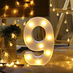 0-9 числа декоративные огни Светодиодный цифры праздник Аккумулятор для осветительных приборов работает для свадьбы, годовщины, дня