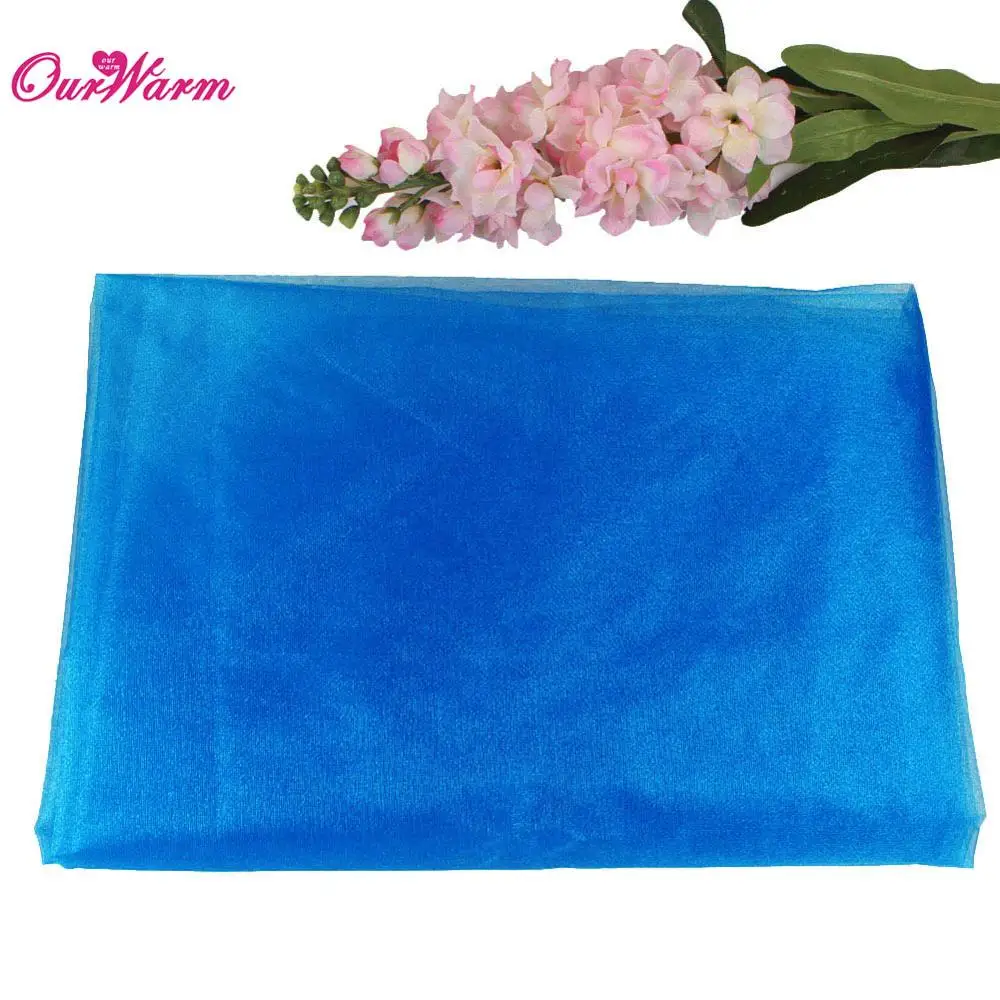 OurWarm 10 м x 1,5 м прозрачная органза тюль рулон ткани для свадебного украшения DIY арки стул пояса вечерние принадлежности - Цвет: Dark Blue