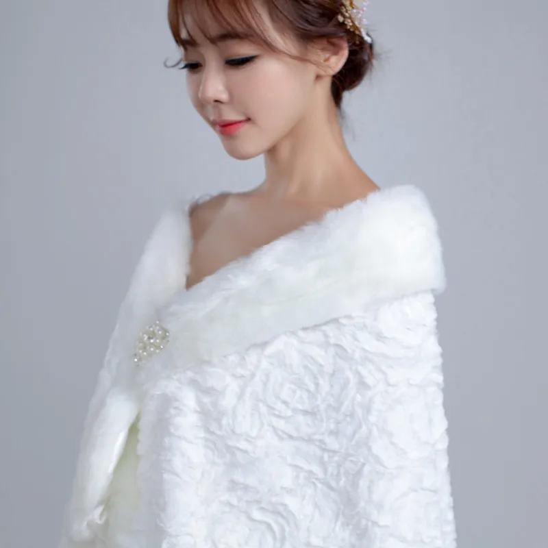 Cheap Wedding Bolero Faux Shawl Winter Bridal Jackets Accessories WomenJacket Off The Shoulder