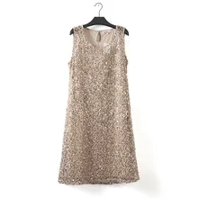 plus size stretchable women sequin sleeveless dress casual dresses party evening elegant vestidos de fest