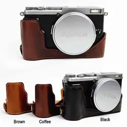 Новинка PU кожа Камера случае половина сумка Обложка ж Батарея открытым для Fuji Fujifilm Finepix X70 Камера Батарея открытие