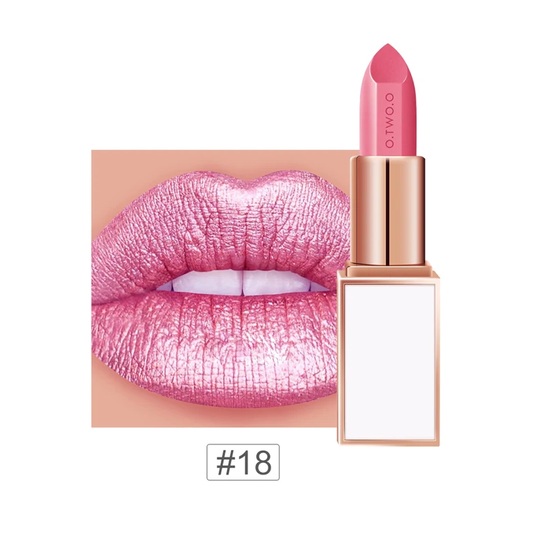 

218/ new / O.TWO.O flash glitter lip balm 19color velvet frosted lipstick pen waterproof durable sexy lipstick A00121XX