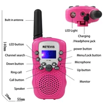 2 шт. Детские портативные рации игрушки для детей 0,5 Вт 22CH двухсторонний беспроводной портативный радиопередатчик для мальчиков и девочек подарок на день рождения