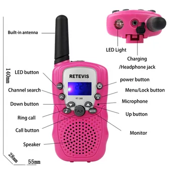 

2PCS Kids Walkie Talkie Toys For Children 0.5W 22CH Two Way Wireless Portable Radio Transmitter Boys Girls Brithday Gift