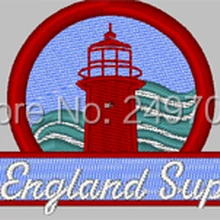 Вышитая аппликация на заказ или значки с высококачественным логотипом башни крепится на одежде