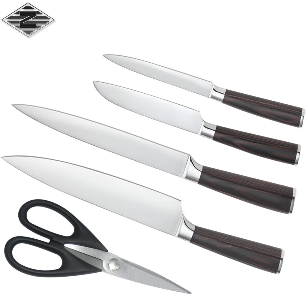 XYJ 8 inch chef slicing 5 inch santoku utility knife with scissors kitchen knives 7Cr17