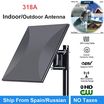 

hot selling 318A 160 Miles Outdoor and Indoor 360 Degree Reception Amplified TV Antenna Upgrade Omni Directional HDTV Antenna