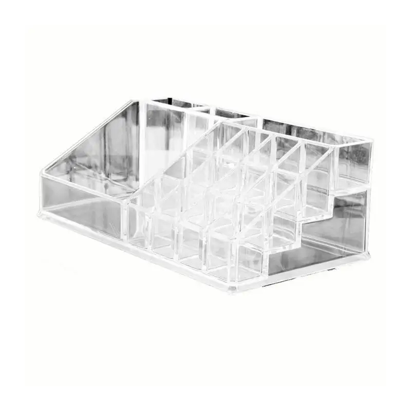 

16 Compartment Transparent Cosmetics Crystal Storage Case Box Organizer Lipstick Container