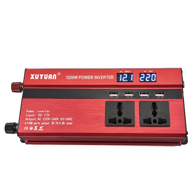 

Inverter 12v 220v DC AC Power Inverter Peak Power 1200W Inverter Charger Veicular Car Power Inverter converter 24 v to 220v