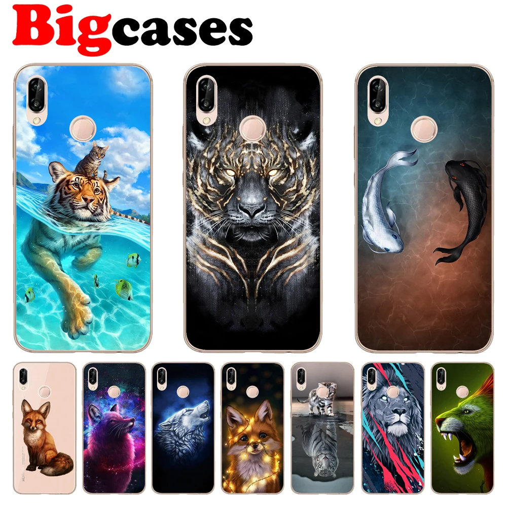 Soft TPU Funda For Huawei P8 P9 Lite 2017 P10 Plus P20 Pro Case Cover Silicone Coque Tiger Lion Wolf Fox Fish Phone Shell |