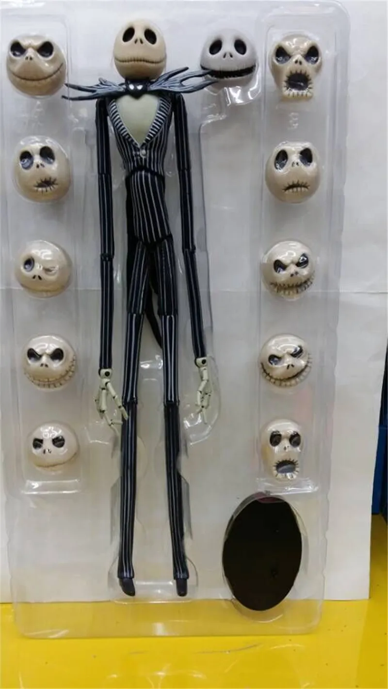 2017 Deluxe Jack Skellington with Interchangeable Heads Action Figures Toys The Nightmare Before Christmas Jack Figuras Dolls 32cm  (4)
