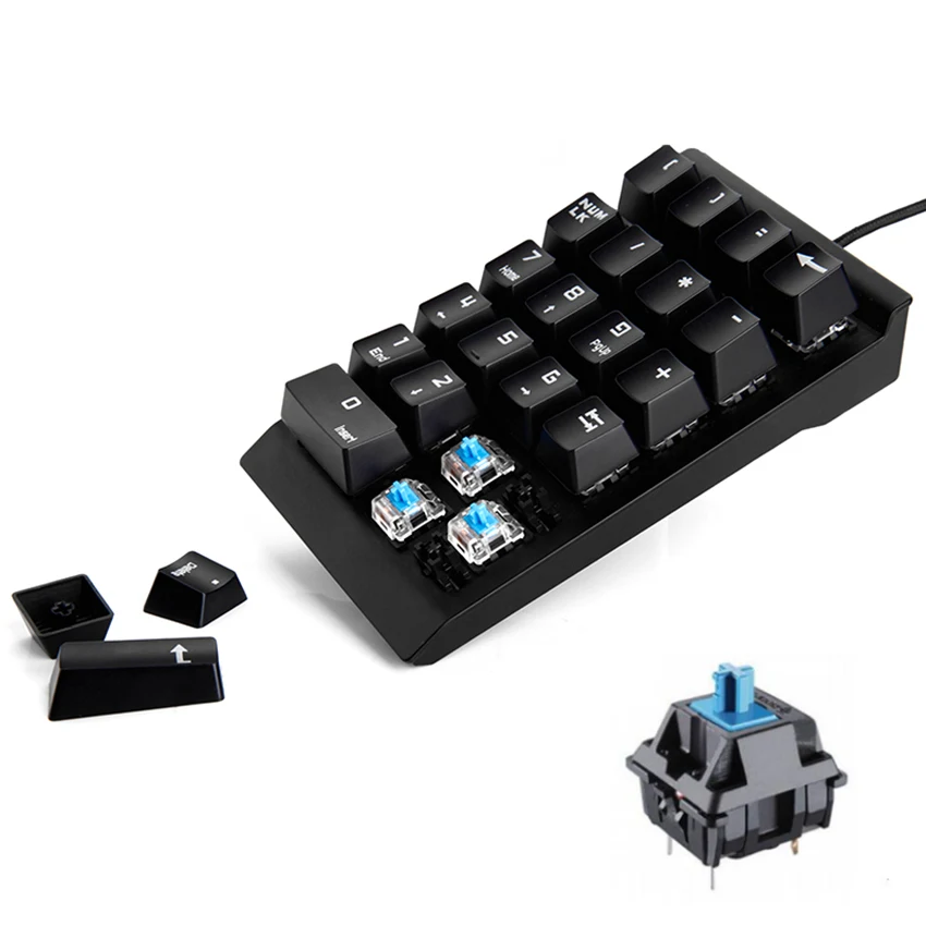

New Blue Axis Switch Mechanical Digital Small Keyboard Financial Accounting Bank General Computer External Mini USB Keyboard