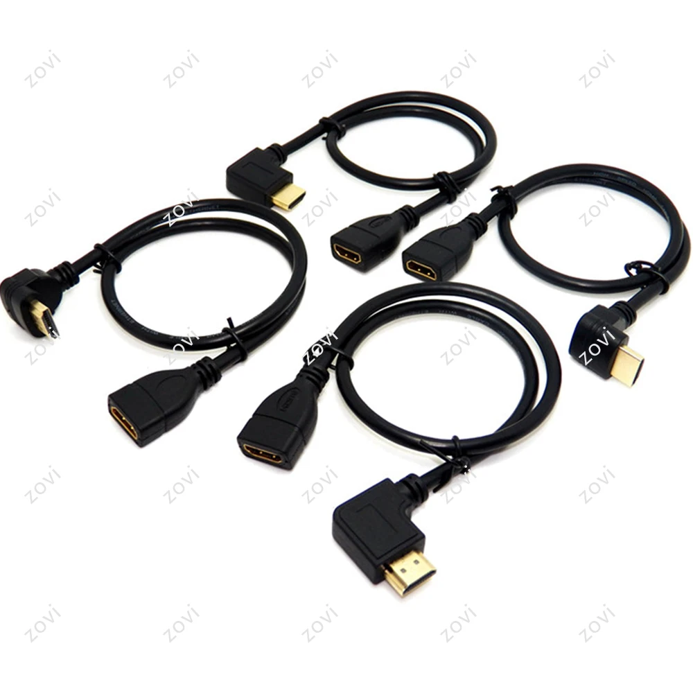 HDMI 2.0 Extension Cable 90/270 Degree Angle Binful HDMI Cable 2K*4K 0.5m 1080P 3D for TV PC Projector PS3 male to female