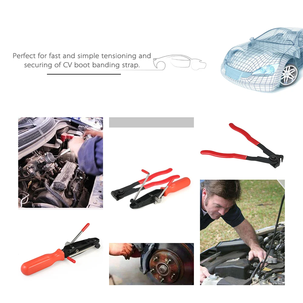 2pcs Auto CV Joint Boot Clamps Pliers Automobile Car Banding Clamp Tool
