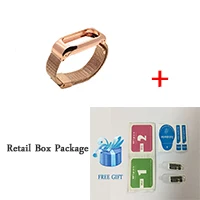 Металлический ремешок для mi band 2, браслет из нержавеющей стали для Xiaomi mi Band 2, аксессуары для mi Band 2, ремешок из розового золота - Цвет: rose gold in box