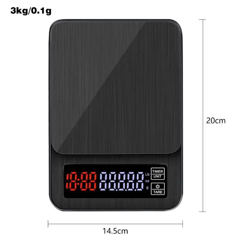 Weighing Scale Digital Electronic Scale with Timing USB Power Socket Jewelry Food Coffee Kitchen Scale Weight Balance Tools - Цвет: 3kg