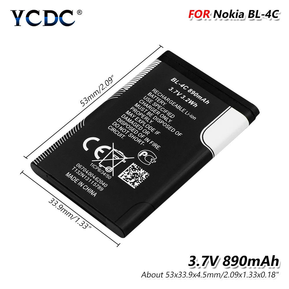 3,7 V 1200mAh Li-Po BL-5C Батарея для Nokia 1100 1101 1110 1112 1208 1600 1680 6100 8208 E61i N97 3220 N90 N-датчик - Цвет: BL-4C