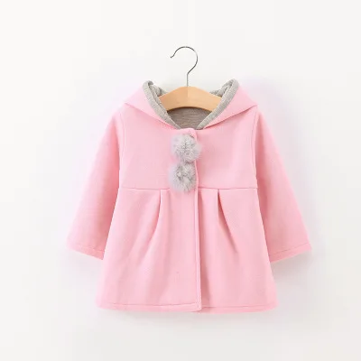 Outerwear & Coats hot Winter autumn baby girls coat Long sleeve 3D Rabbit ears fashion casual hoodies kids clothes clothing children Outerwear snow coat Outerwear & Coats