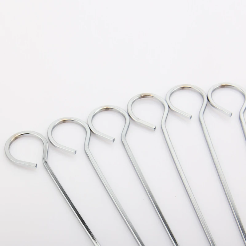 12pcs 30cm Stainless steel Flat BBQ Sticks Metal BBQ Barbeque Skewers Kebab Stickers Grill Barbecue Accessories