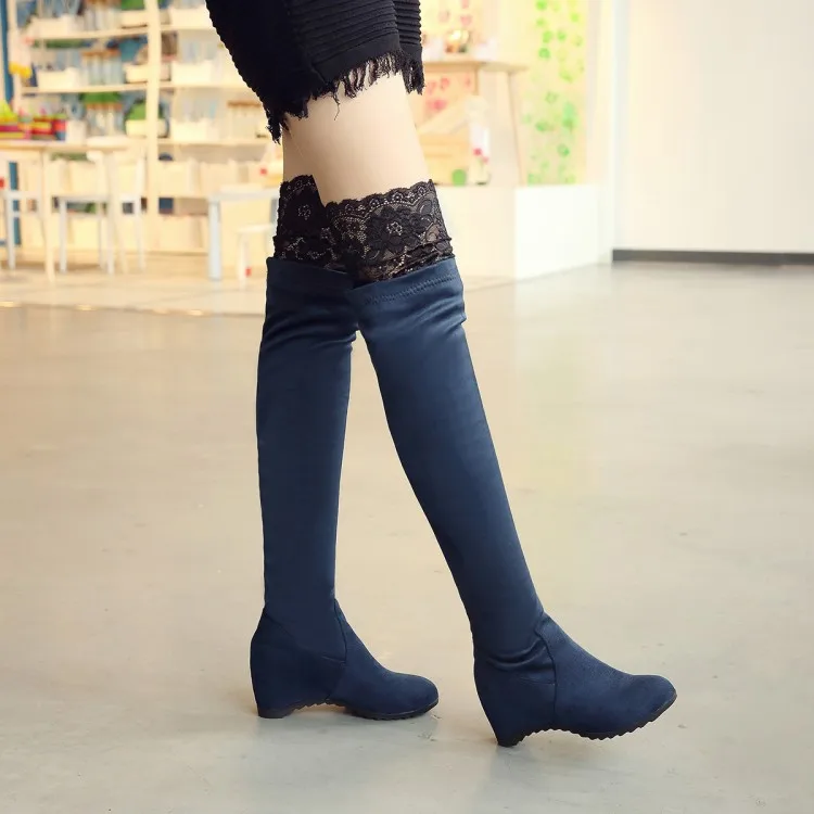 

Big Size 9 10 11 12 thigh high boots knee high boots over the knee boots women ladies boots Lace inner height