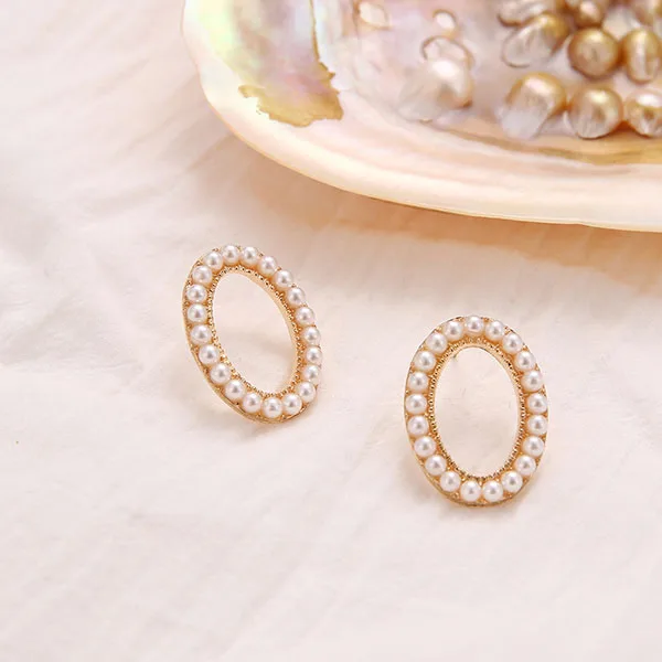 Дизайн, креативные ювелирные изделия, высококачественные элегантные Кристальные сережки, круглые золотые и серебряные серьги, серьги на свадебную вечеринку для женщин - Окраска металла: C1348