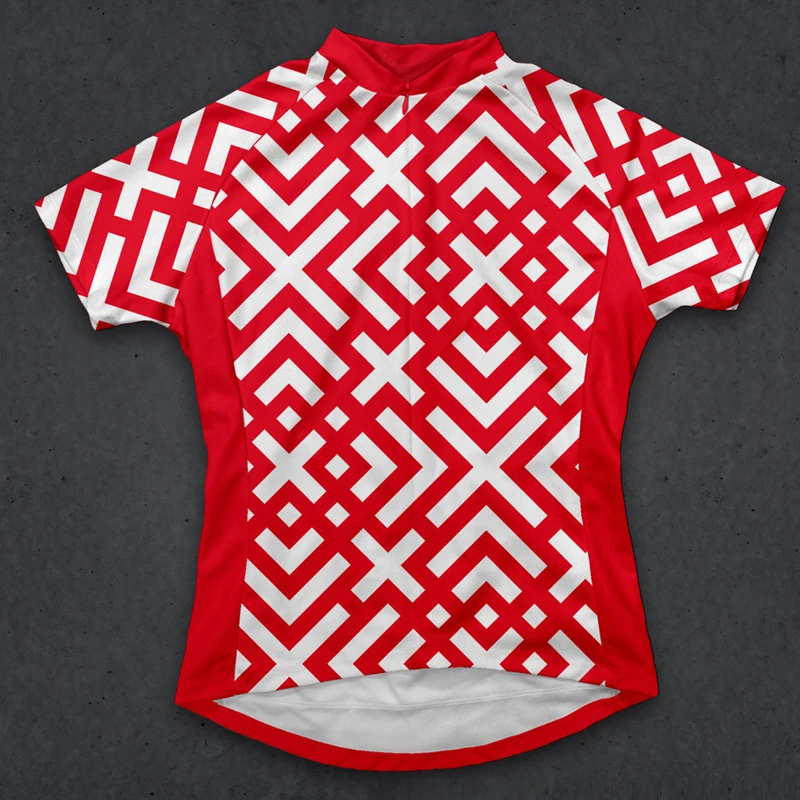 Women Short Sleeved RED Cycling Jerseys Maillot Ciclismo MTB/Road Bike