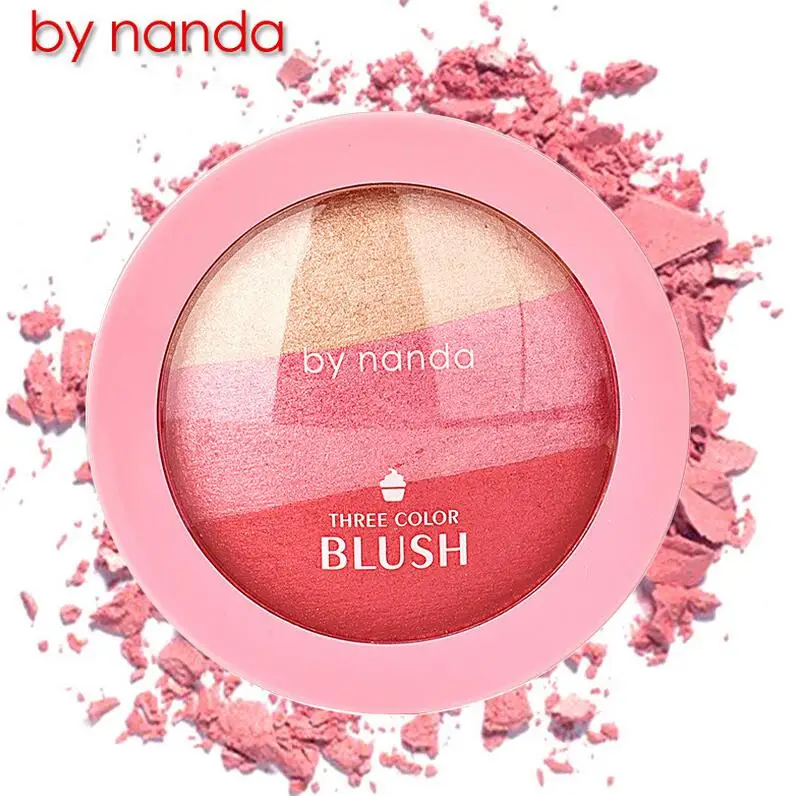 Изготовитель: nanda beauty Face 3 цветные румяна макияж запеченные для щек палитра румян ЦВЕТ ete Гладкий косметический для лица для теней пресс порошок